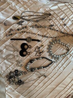 Source Unknown Silver-Tone Multi Necklace and Earrings Jewelry Lot